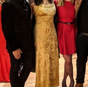 Forever 21 velvet gold maxi dress